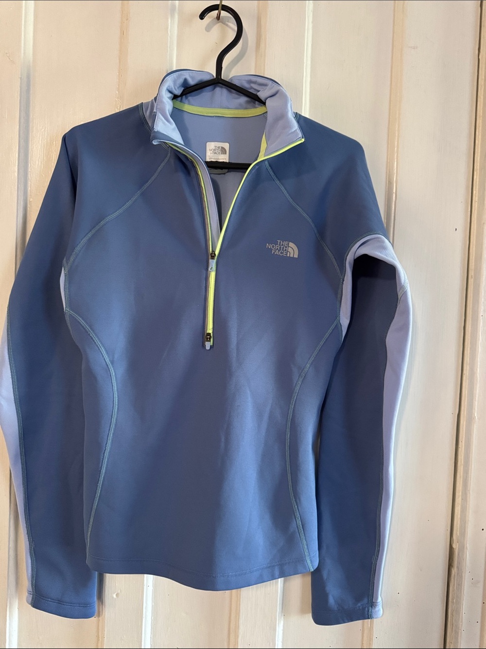 The North Face Men's Slate Blue Half-Zip Pullover with Lime Zip Trim